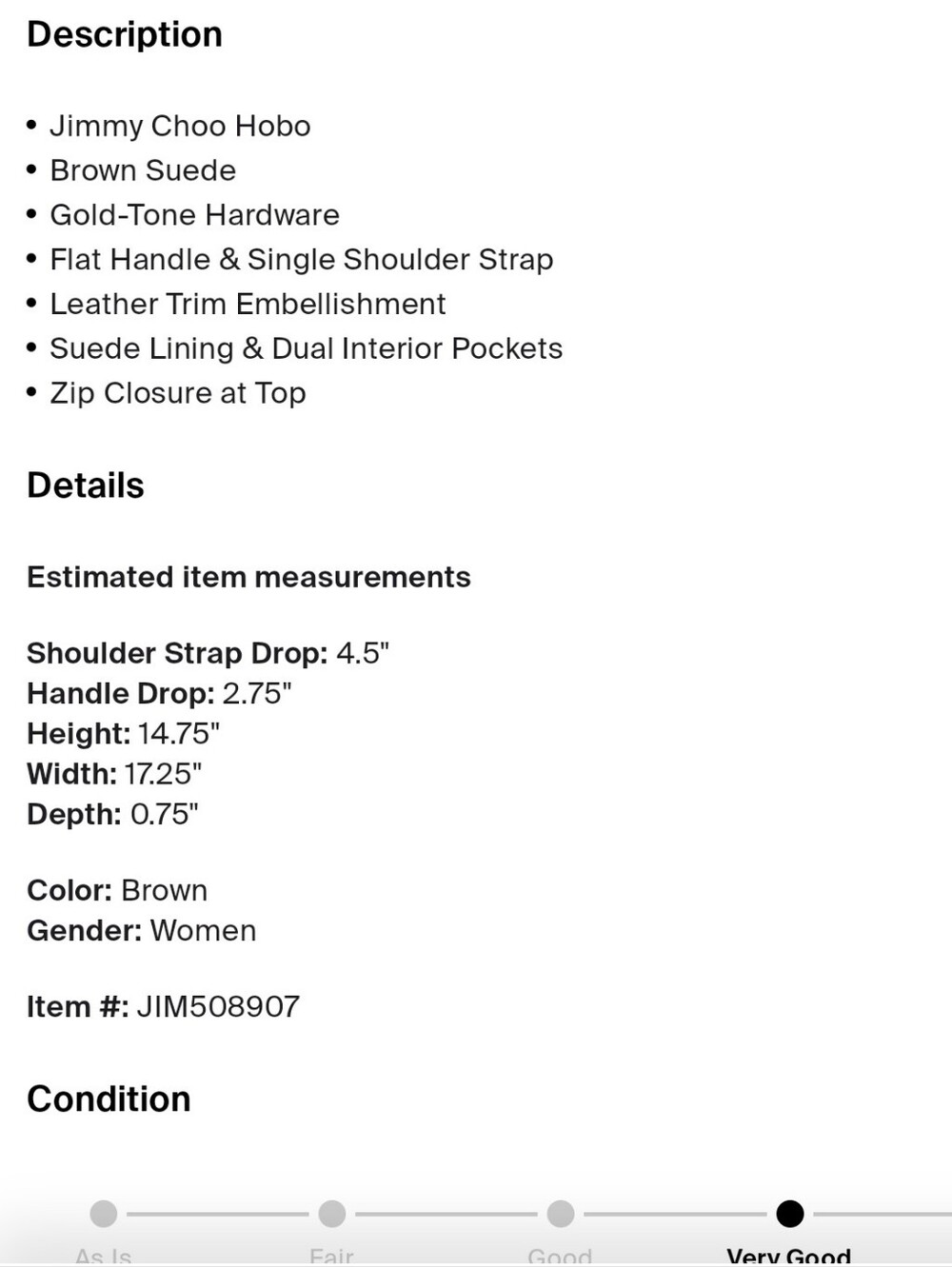 Jimmy Choo Brown Suede Hobo Bag - Picture 7 of 7